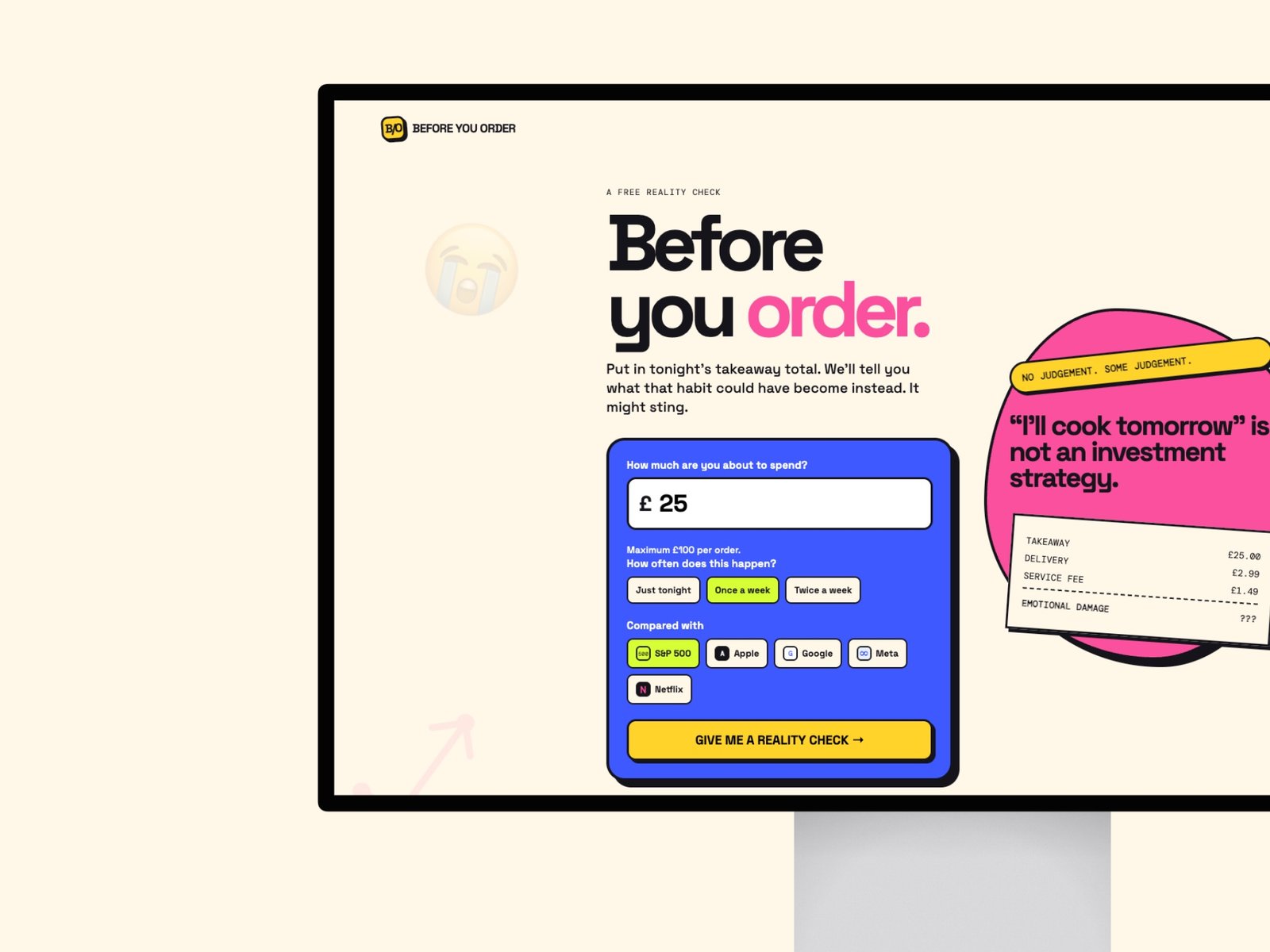 Distinctive responsive website interface shown on desktop